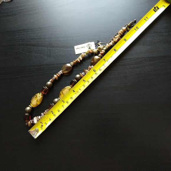 Premier Designs Spice It Up Natural Stones Necklace NWT Princess length - Picture 8 of 11